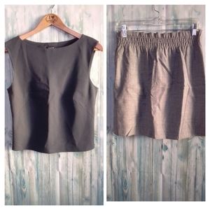 J crew wool skirt and tank top gray size 6